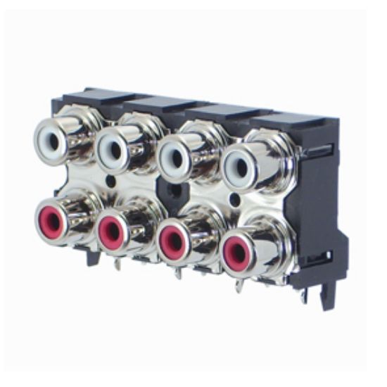 Picture of SOCKET RCA 8W R/A PCB WT/RD PLATED