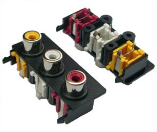 Picture of RCA SOCKET 3W PCB PLATE MONO STRAIGHT
