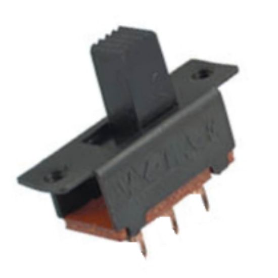 Picture of SLIDE SWITCH SPDT PCB OFF-CENTER PINS