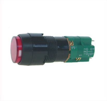 Picture of PUSH BUTTON ILL-RED MOMENTARY N.O N.C RND 24VDC 1A