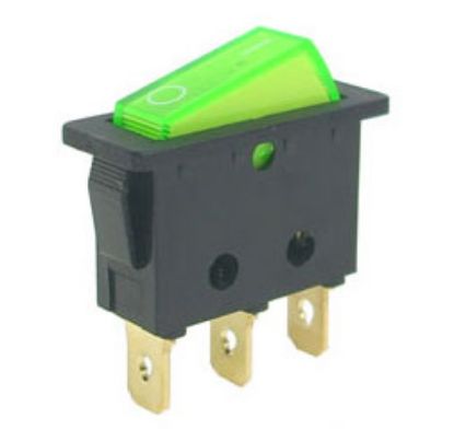Picture of ROCKER SWITCH SPST 10x28 GREEN ILU