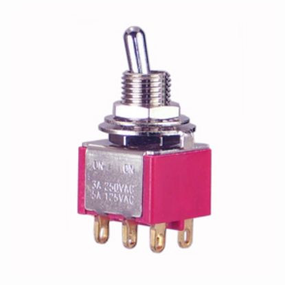 Picture of MINIATURE TOGGLE SWITCH DPDT SOL LEV=5