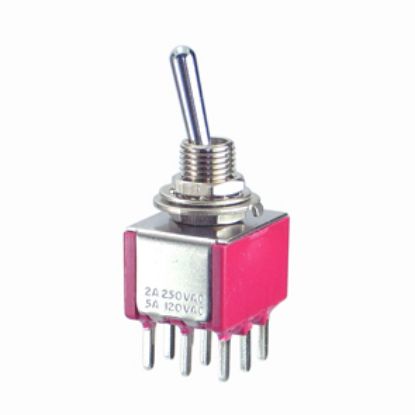 Picture of MINI TOGGLE SWITCH TPDT MN ON-(ON) PCB