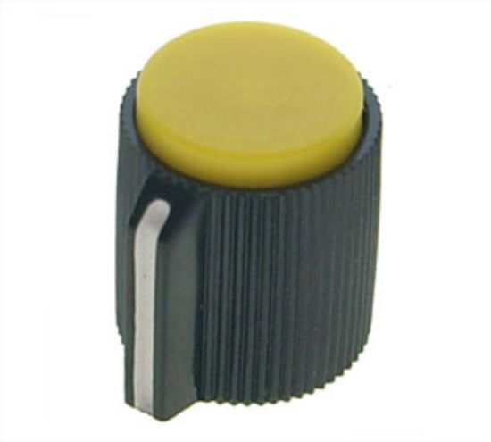 Picture of KNOB PLA YEL SCR LIN 13x13x6.4