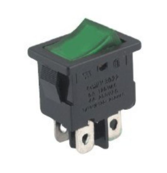 Picture of ROCKER SWITCH MINI GREEN 13x19mm GR 24V ILLUMINATED