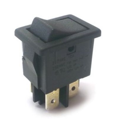 Picture of ROCKER SWITCH MINI DPST 13x19mm BK/BK