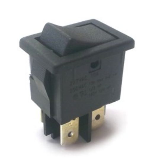Picture of ROCKER SWITCH MINI DPST 13x19mm BK/BK