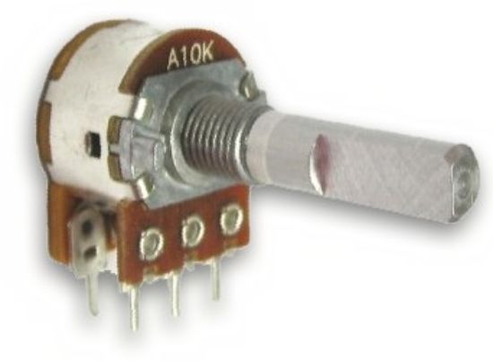 Picture of POTENTIOMETER W/SWITCH LOG PCB 17mm  10K