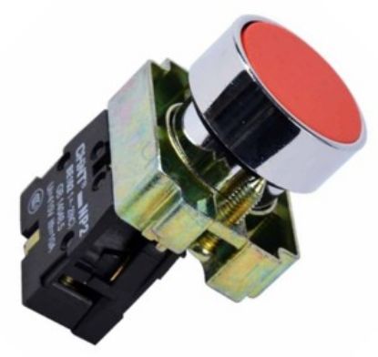 Picture of PUSH BUTTON SWITCH ROUND 22mm NC RED