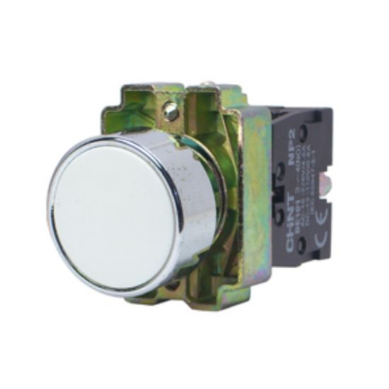 Picture of PUSH BUTTON 22mm ROUND SPST WHITE