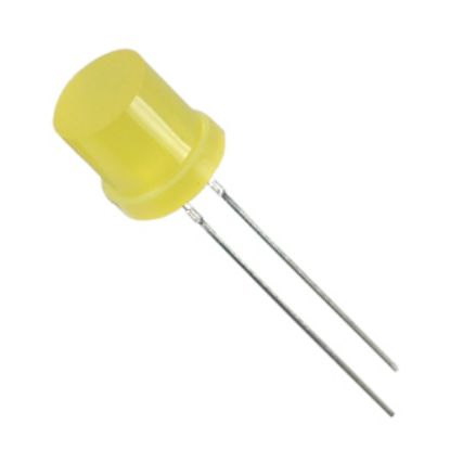 Picture of LED 8mm YELLOW-DIF RND/FLT 350mcd