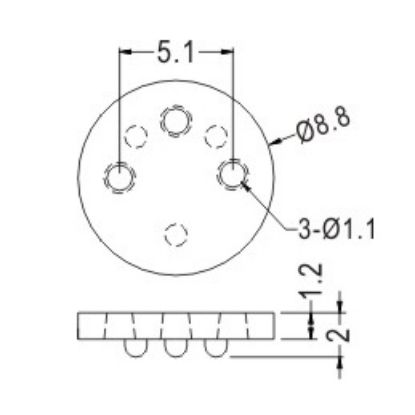 Picture of SPACER PLASTIC TO5 2MM 3HOLE
