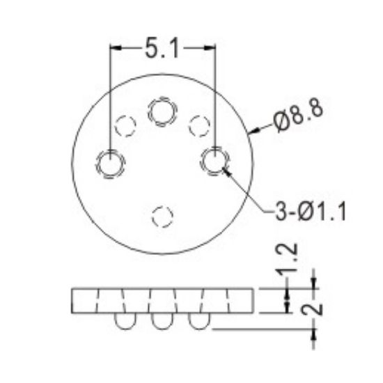 Picture of SPACER PLASTIC TO5 2MM 3HOLE