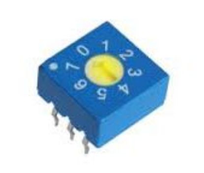 Picture of BINARY ROTARY DIP SWITCH 08W REAL CODE WHITE ACTUATOR