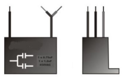 Picture of CAPACITOR C/FAN 0.15uF+1.2uF 450VAC