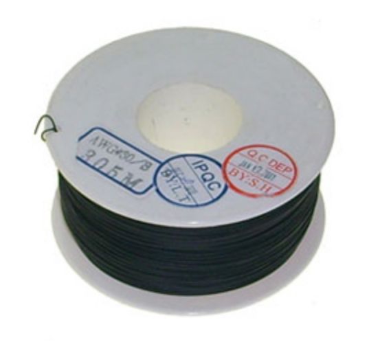Picture of WIRE WRAPPING WIRE AWG30 BLACK PER/REEL