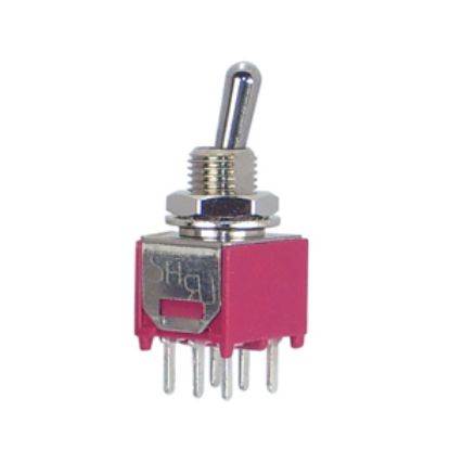 Picture of MINI TOGGLE SWITCH DPDT ON-ON PCB 3A 28VDC 6P