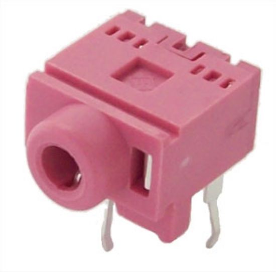 Picture of 3.5mm STEREO SOCKET R/A PINK/RED PCB MOUNT