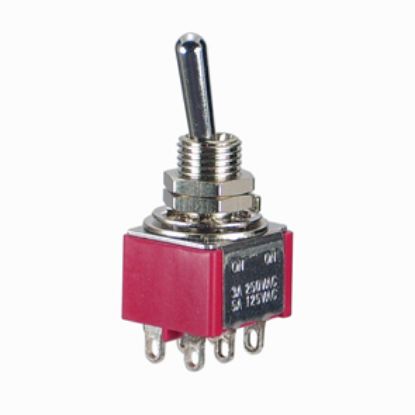 Picture of MINI TOGGLE SWITCH DPDT ON-(ON)   SOL