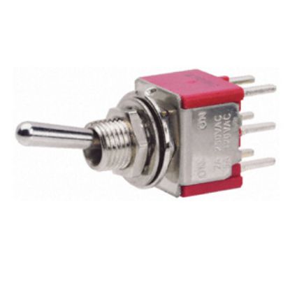 Picture of MINI TOOGLE SWITCH DPDT ON-OFF-ON PCB