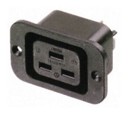 Picture of C19 IEC320 SOCKET PANEL MOUNT ADAPTER SNAP-IN