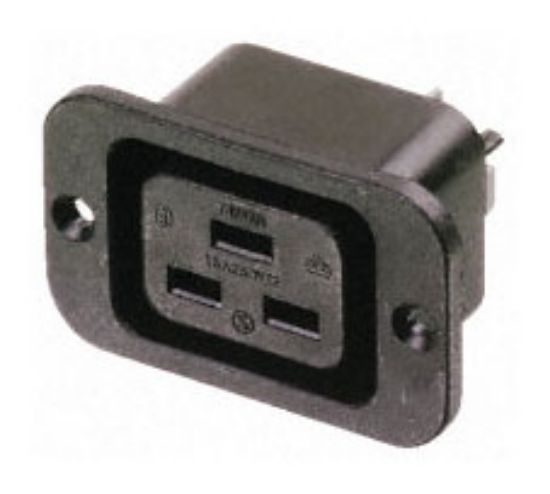 Picture of C19 IEC320 SOCKET PANEL MOUNT ADAPTER SNAP-IN