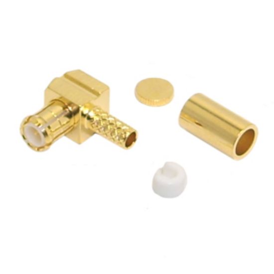 Picture of MCX-PLUG MINI CRIMP R/A RG174U, GOLD