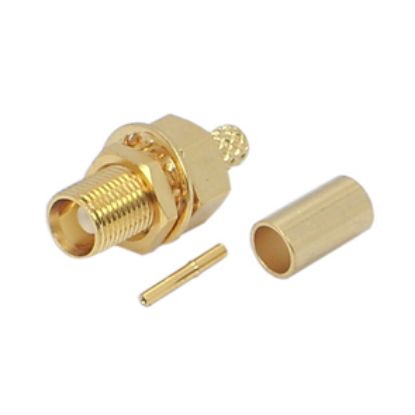 Picture of MCX-SOCKET MINI CRIMP BULKHEAD RG174, GOLD