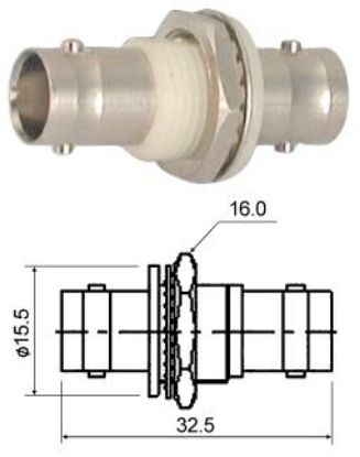Picture of ADAPTER BNC-SOCKET TO BNC-SOCKET BULKHEAD