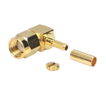Picture of SMA-PLUG(REVERSE) R/A CRIMP RG174, GOLD