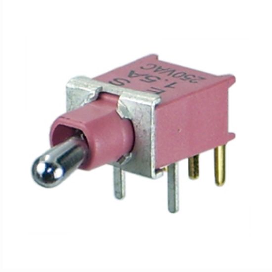 Picture of MINI TOGGLE SWITCH  SPDT R/A PCB 5-PIN