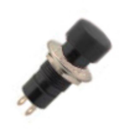 Picture of PUSH BUTTON MUSHR SWITCH N.O. SPST 3A BLACK SOLDER M12 D=16.5mm L=37.5