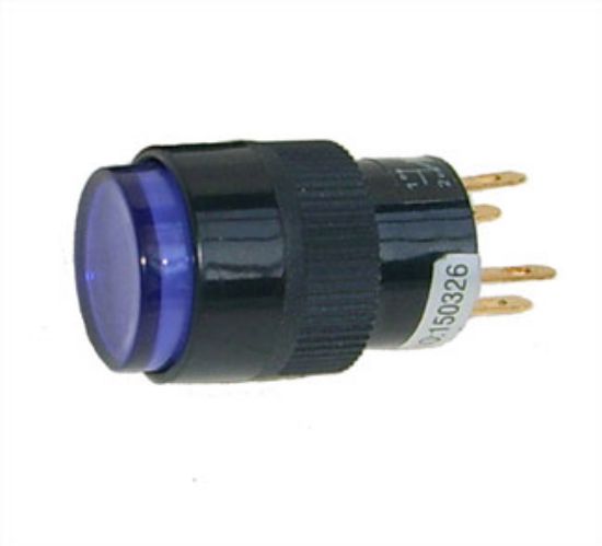 Picture of PUSHBUTTON SWITCH N.O OFF-(ON) 250VAC 3A 15mm MOM ILLU BLUE