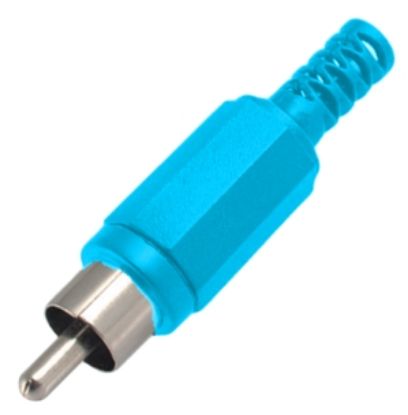 Picture of RCA PLUG STR BLUE W/SLEEVE