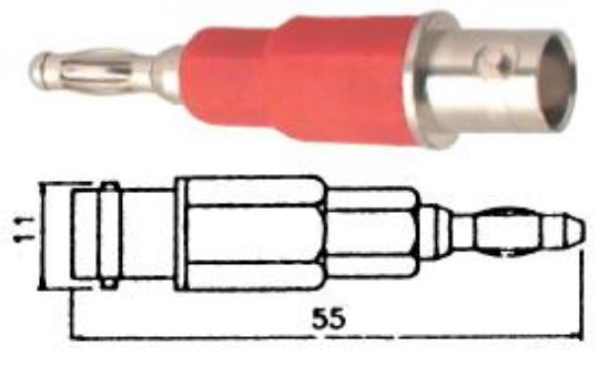 Picture of ADAPTER BANANA-PLUG TO BNC-SOCKET RED
