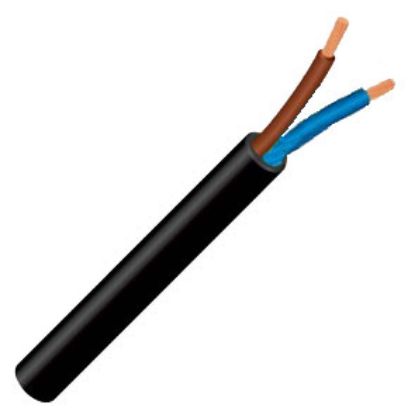 Picture of CABTYRE CABLE 2C 2.5mm OD=9.6mm BLACK