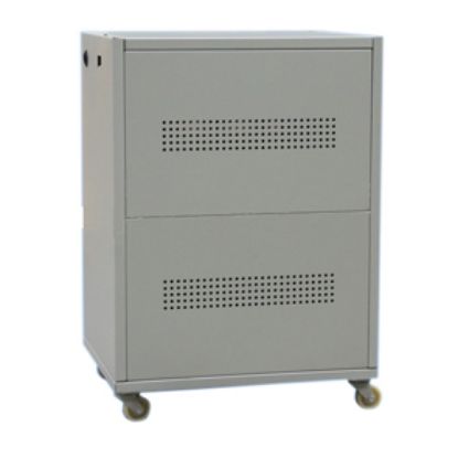 Picture of STEEL BATTERY CABINET 4x100A 460x470x680mm on WHEELS