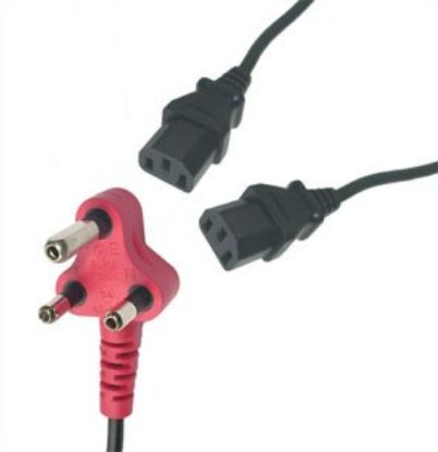 Picture of DEDICATE LEAD SA PLUG TOP-2xIEC SOCKET 2.8M BK