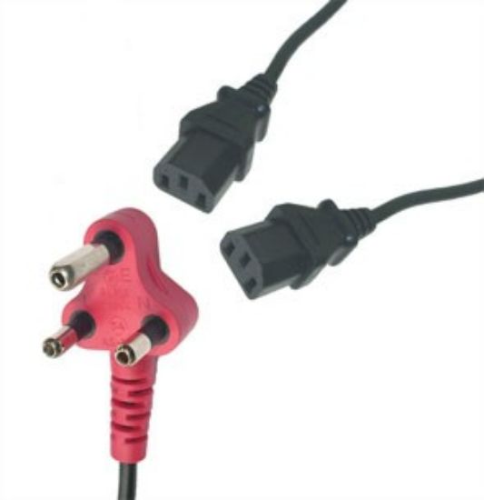 Picture of DEDICATE LEAD SA PLUG TOP-2xIEC SOCKET 2.8M BK