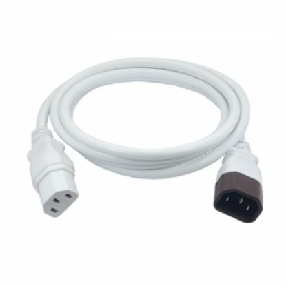 Picture of C13 SOCKET - C14 PLUG IEC POWER LEAD WHITE - 1.8m