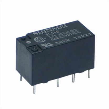 Picture of RELAY PCB-MOUNT DPDT 1A 6VDC RECT 8PIN