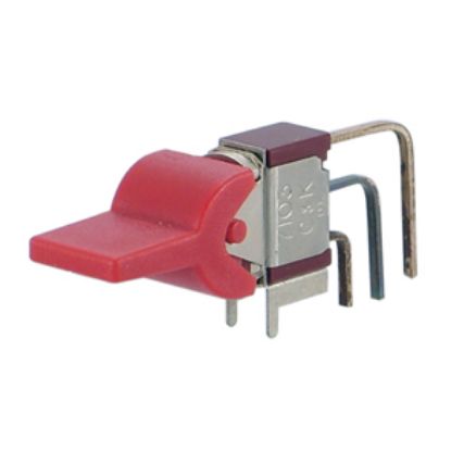 Picture of ROCKER SWITCH MINI SPDT R/A PADDLE ON-ON PCB RED