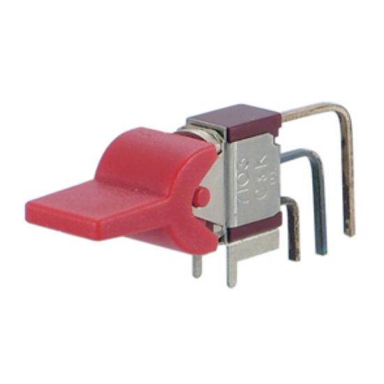 Picture of ROCKER SWITCH MINI SPDT R/A PADDLE ON-ON PCB RED