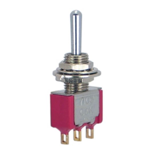 Picture of MINI TOGGLE SWITCH SPDT ON-OFF-ON SOL RED