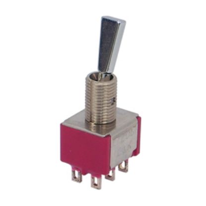 Picture of MINI TOGGLE SWITCH DPDT ON-MOM SOL