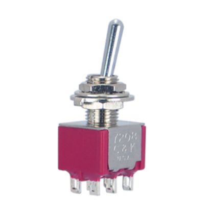 Picture of MINI TOGGLE SWITCH DPDT (ON)-ON, MOM SOL