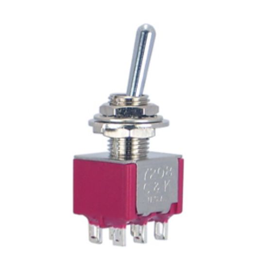 Picture of MINI TOGGLE SWITCH DPDT (ON)-ON, MOM SOL
