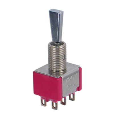 Picture of MINI TOGGLE SWITCH DPDT ON-MOM SOL