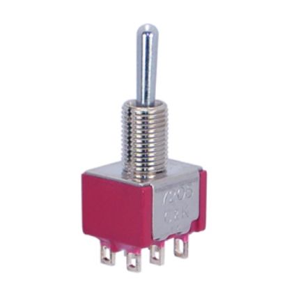 Picture of MINI TOGGLE SWITCH DPDT MOM-MOM SOL