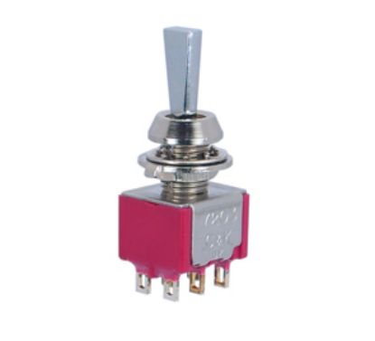 Picture of MINI TOGGLE SWITCH DPDT ON-OFF-ON SOLDER